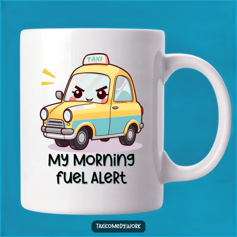 Funny Taxi Driver Mug: Cheerful Honking Car Character, Perfect Gift for Drivers