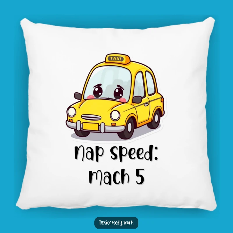 Funny Taxi Zoom Pillow: Cheerful Yellow Car Accent Gift