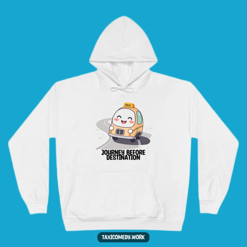Funny Winding Road Taxi Hoodie: Cozy Friendly Character Sweatshirt Gift