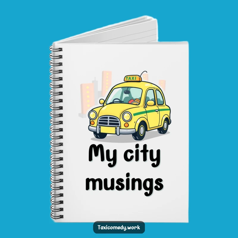 Funny Whimsical Taxi Notebook: Playful City Journal Gift