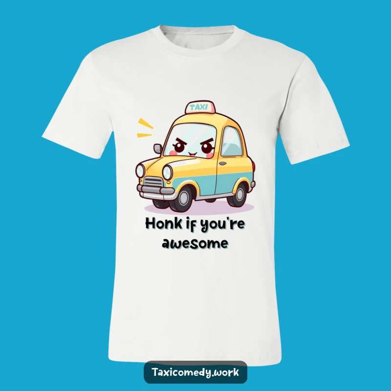 Funny Taxi T-Shirt: Playful Honking Character Design, Awesome Gift for Car Lovers